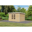 Gartenhaus 'Meteor 7 A' Fichtenholz naturbelassen / weiß 360,5 x 219 x 240,5 cm