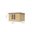 Gartenhaus 'Meteor 7 A' Fichtenholz naturbelassen / weiß 360,5 x 219 x 240,5 cm