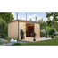 Gartenhaus 'Meteor 7 A' Fichtenholz naturbelassen / graualuminium 360,5 x 219 x 240,5 cm