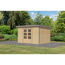 Gartenhaus 'Meteor 7 A' Fichtenholz naturbelassen / graualuminium 360,5 x 219 x 240,5 cm