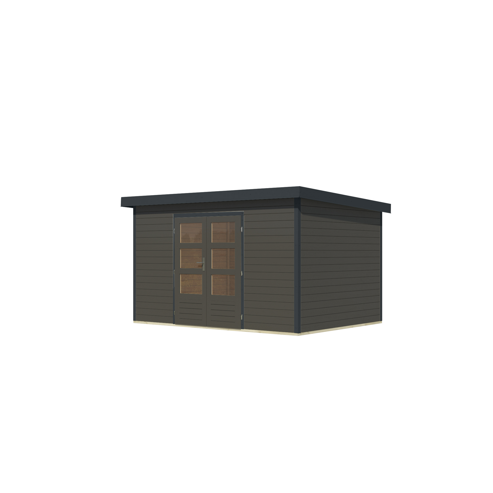 Gartenhaus 'Meteor 7 B' Fichtenholz terragrau / anthrazit 360,5 x 219 x 240,5 cm