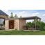Gartenhaus-Set 'Meteor 7 A' Fichtenholz naturbelassen / graualuminium mit Anbaudach ca. 3 m breit 663,5 x 219 x 240,5 cm