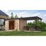 Gartenhaus-Set 'Meteor 7 A' Fichtenholz naturbelassen / anthrazit mit Anbaudach ca. 3 m breit 663,5 x 219 x 240,5 cm