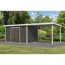 Gartenhaus-Set 'Meteor 7 B' Fichtenholz terragrau / weiß mit Anbaudach ca. 3 m breit 663,5 x 219 x 240,5 cm