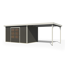 Gartenhaus-Set 'Meteor 7 B' Fichtenholz terragrau / weiß mit Anbaudach ca. 3 m breit 663,5 x 219 x 240,5 cm