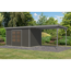 Gartenhaus-Set 'Meteor 7 B' Fichtenholz terragrau / graualuminium mit Anbaudach ca. 3 m breit 663,5 x 219 x 240,5 cm