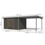 Gartenhaus-Set 'Meteor 7 B' Fichtenholz terragrau / graualuminium mit Anbaudach ca. 3 m breit 663,5 x 219 x 240,5 cm