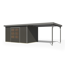 Gartenhaus-Set 'Meteor 7 B' Fichtenholz terragrau / graualuminium mit Anbaudach ca. 3 m breit 663,5 x 219 x 240,5 cm
