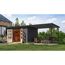 Gartenhaus-Set 'Meteor 7 B' Fichtenholz terragrau / anthrazit mit Anbaudach ca. 3 m breit 663,5 x 219 x 240,5 cm
