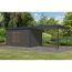 Gartenhaus-Set 'Meteor 7 B' Fichtenholz terragrau / anthrazit mit Anbaudach ca. 3 m breit 663,5 x 219 x 240,5 cm