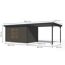 Gartenhaus-Set 'Meteor 7 B' Fichtenholz terragrau / anthrazit mit Anbaudach ca. 3 m breit 663,5 x 219 x 240,5 cm