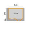 Schemazeichnung Gartenhaus mit 20 m³