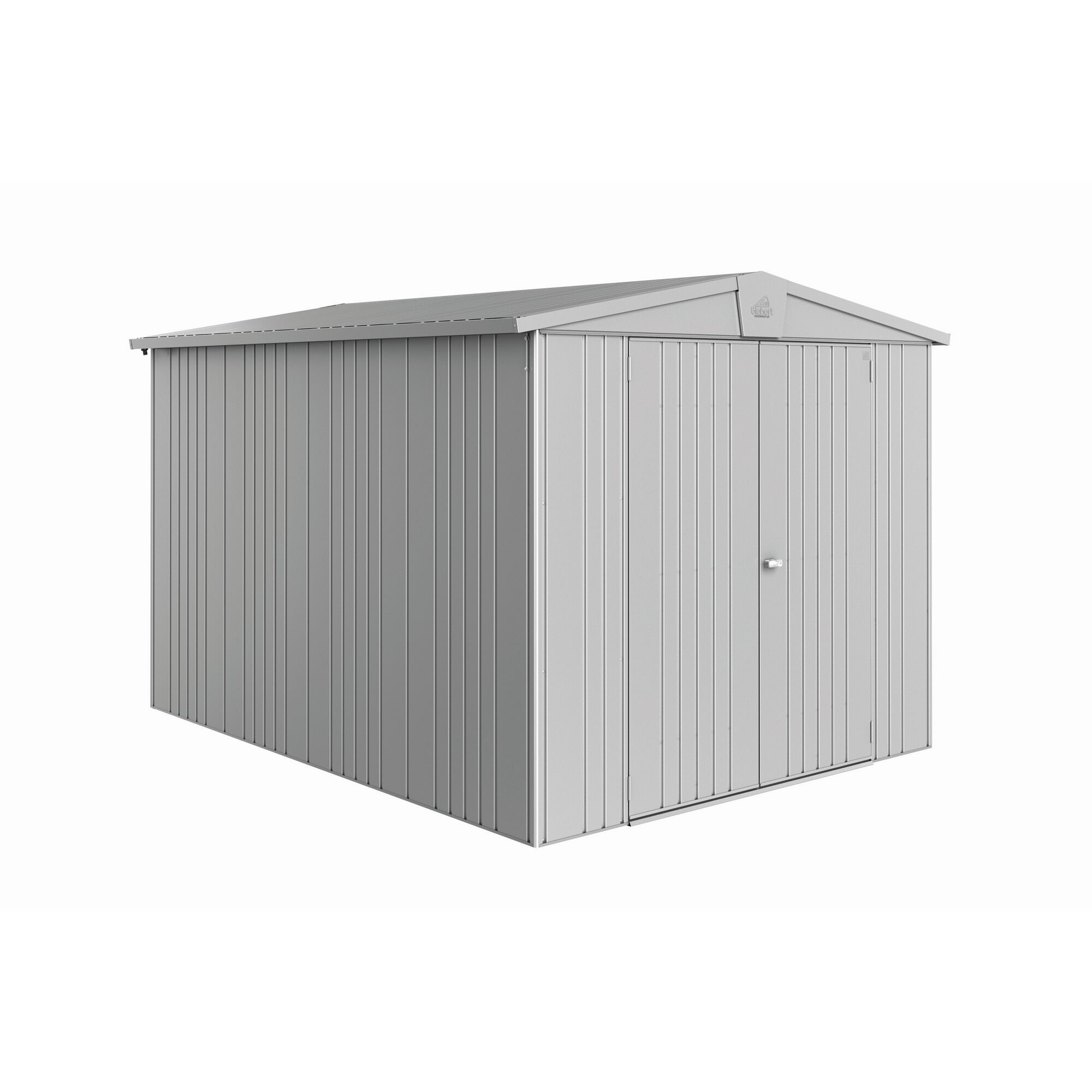 Gerätehaus aus Metall in Grau