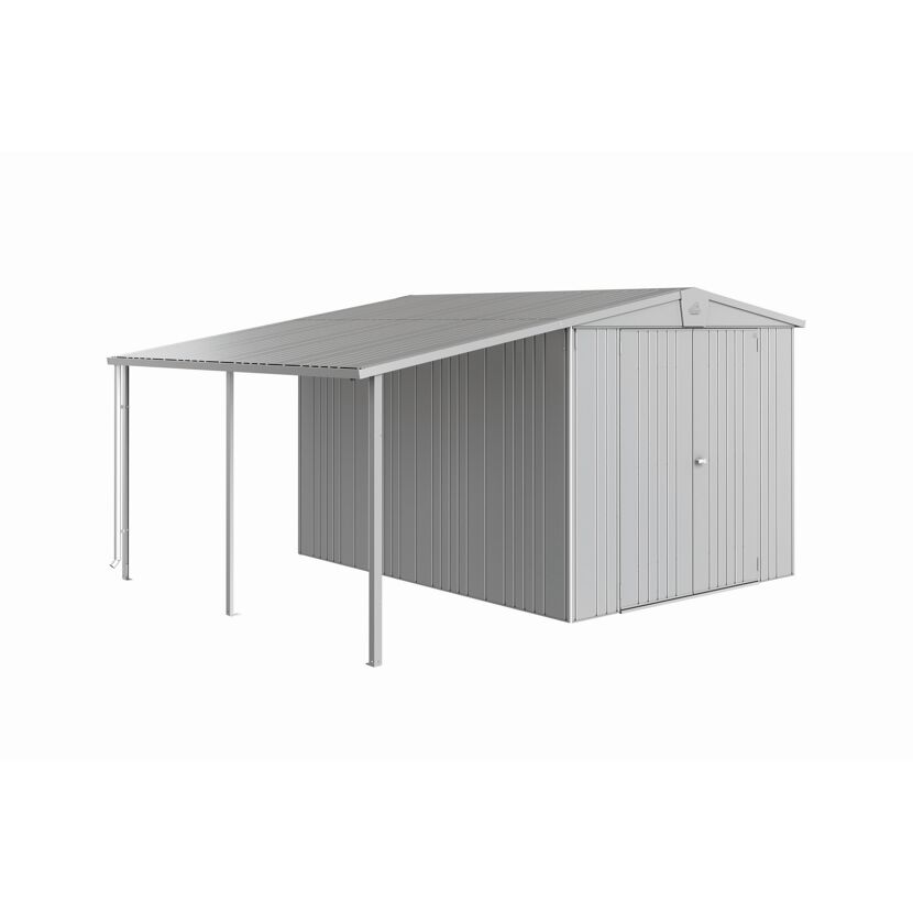Gerätehaus mit Vordach, silber