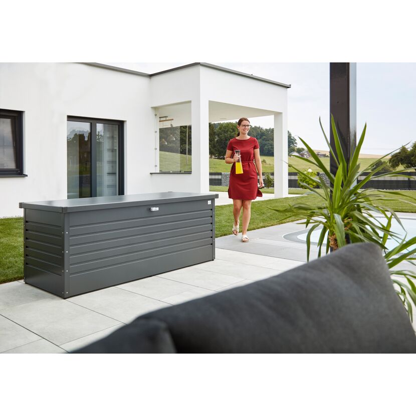 Gartenbox 'FreizeitBox 180' Stahl dunkelgrau 181 x 71 x 79 cm