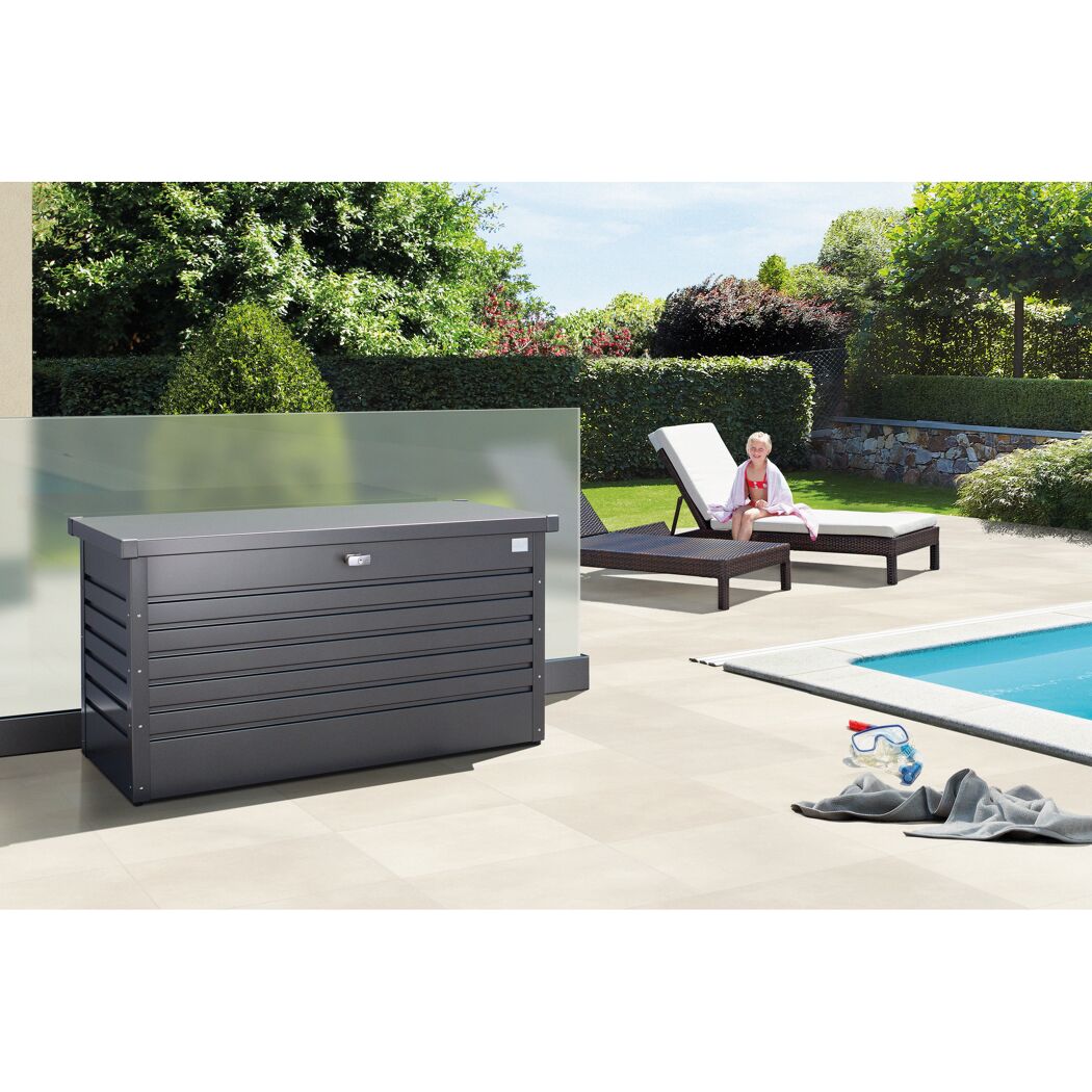 Gartenbox 'FreizeitBox 130' Stahl dunkelgrau 134 x 71 x 62 cm