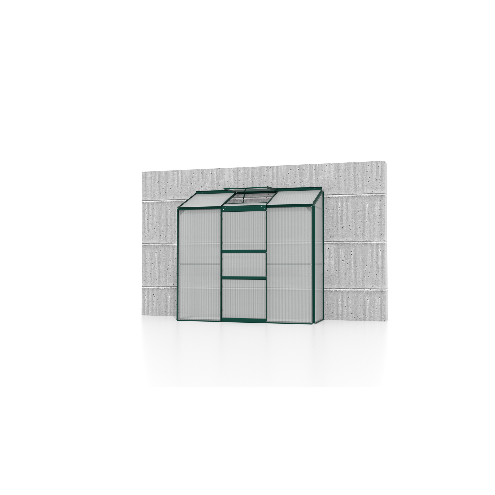 Vitavia Anlehngewächshaus ‹Ida 1300› 1,3 m² 192 x 65 cm 4 mm Hohlkammerplatten smaragdfarben