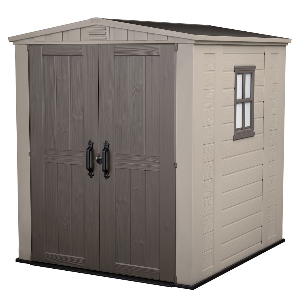 Gerätehaus Factor 6x6 in Beige und Braun