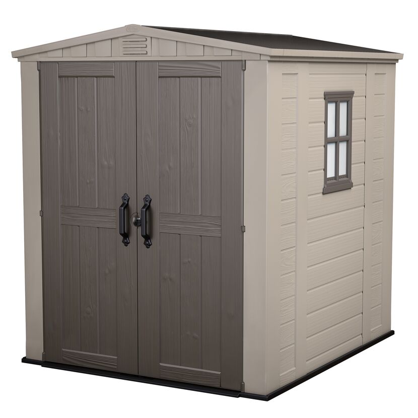 Gerätehaus Factor 6x6 in Beige und Braun