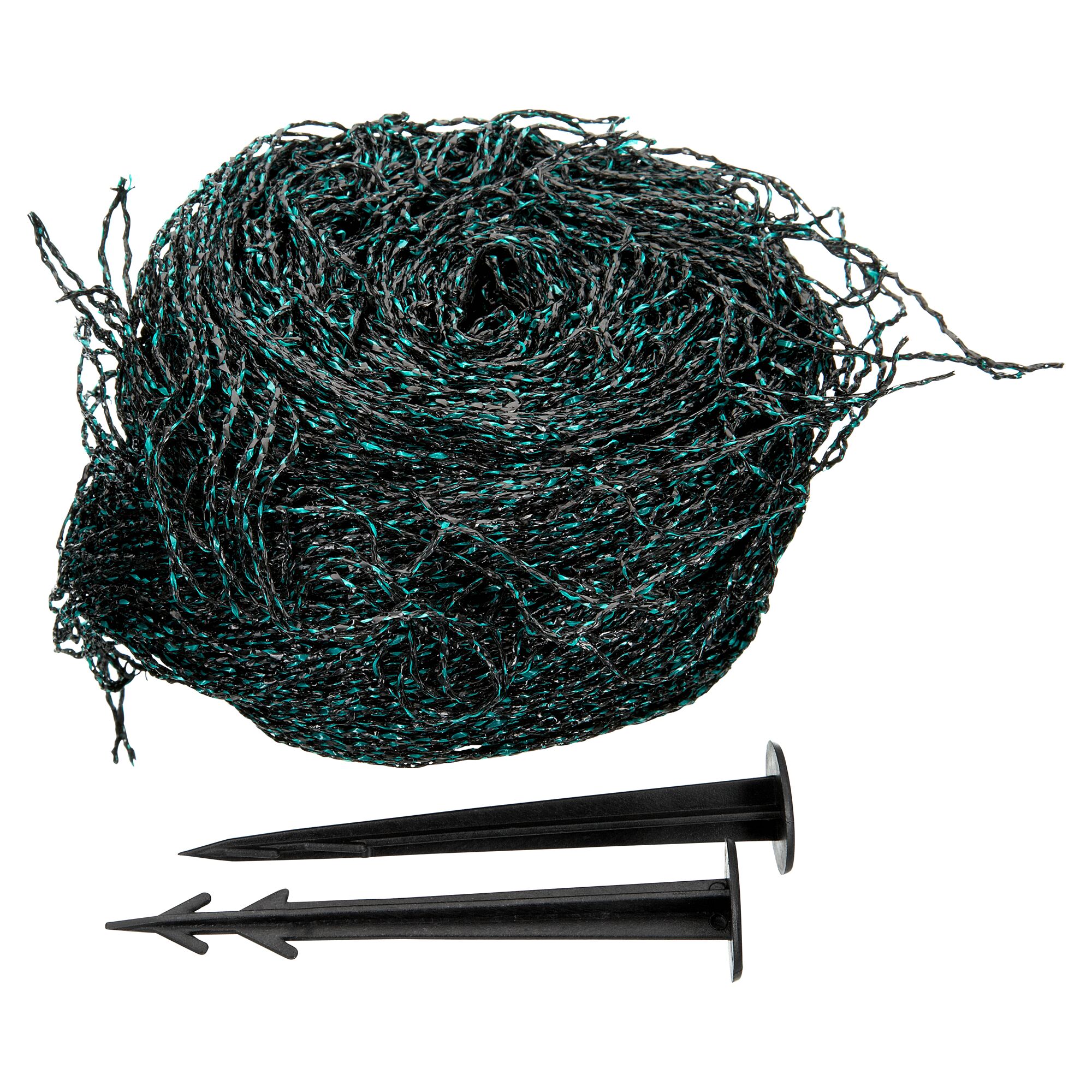 Grünes Teichnetz und Heringe