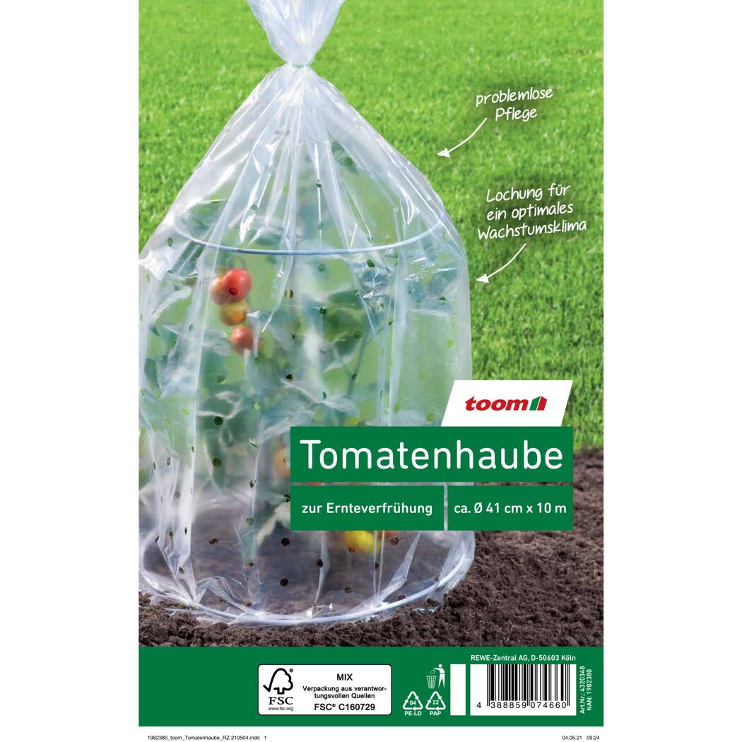 Tomatenhaube transparent Ø 0,41 x 10 m