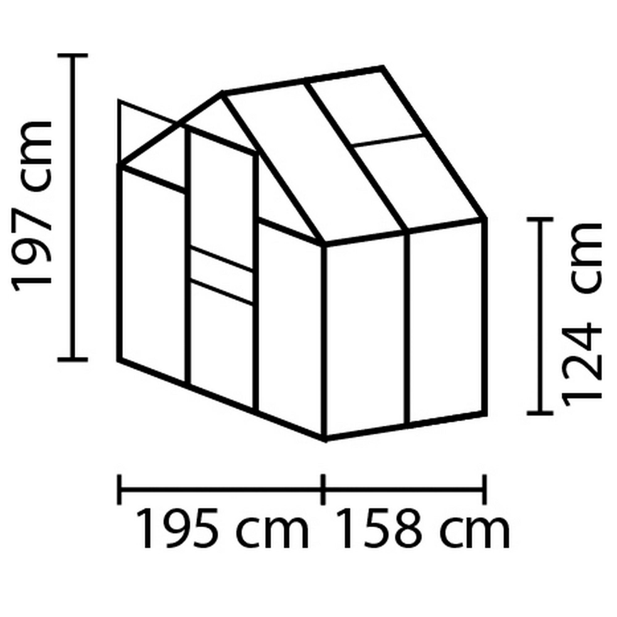 Vitavia Gewächshaus ‹Calypso 3000› 3 m² 195 x 154 cm 4 mm Hohlkammerplatten smaragdfarben