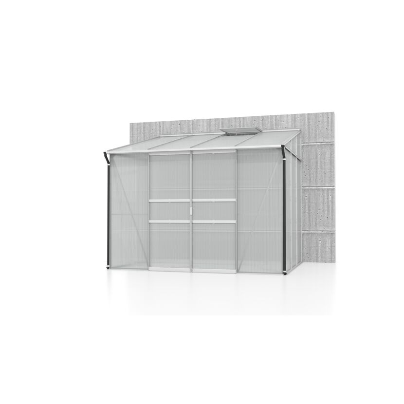 Gewächshaus Ida 5200 an Betonwand