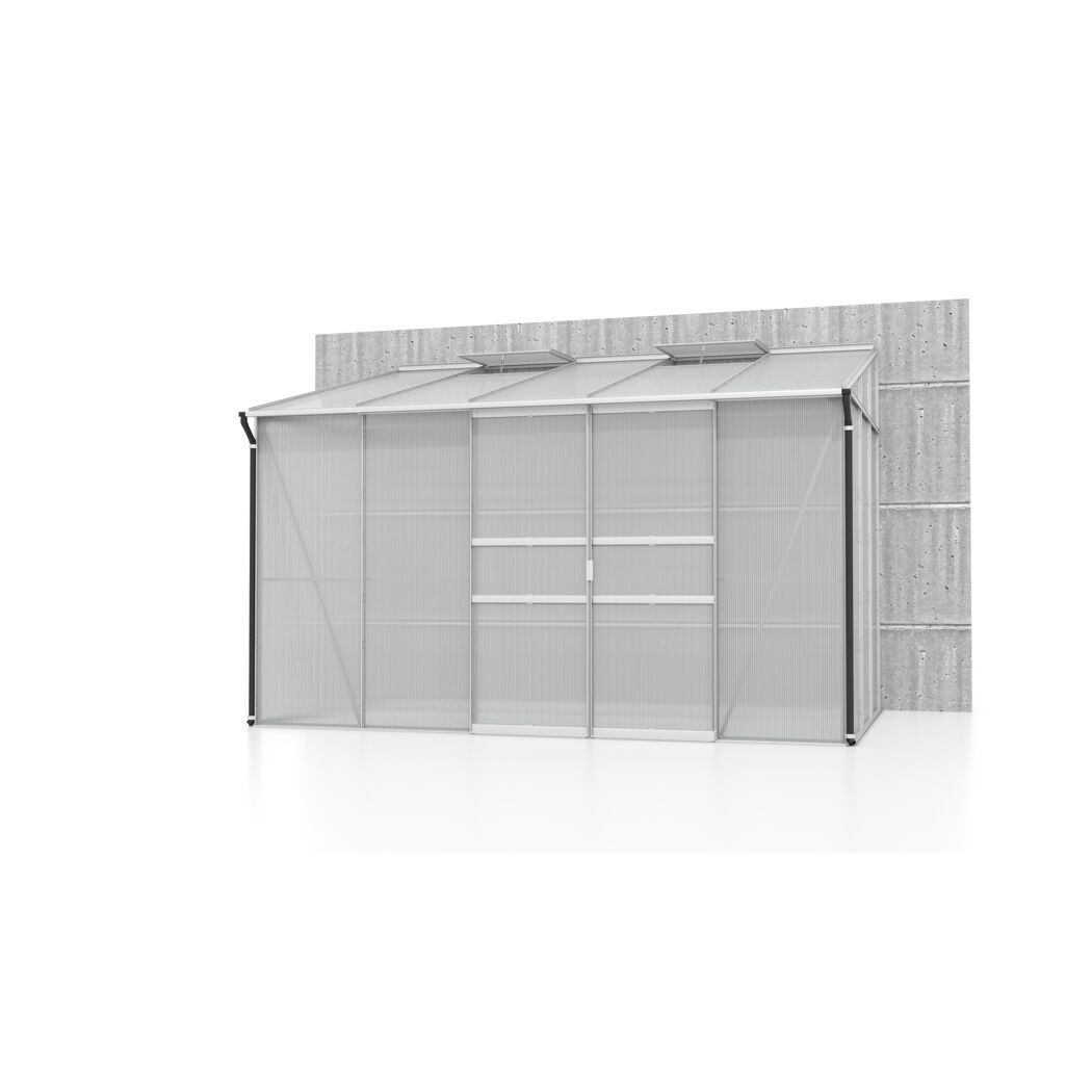 Gewächshaus Ida 6500 an Betonwand