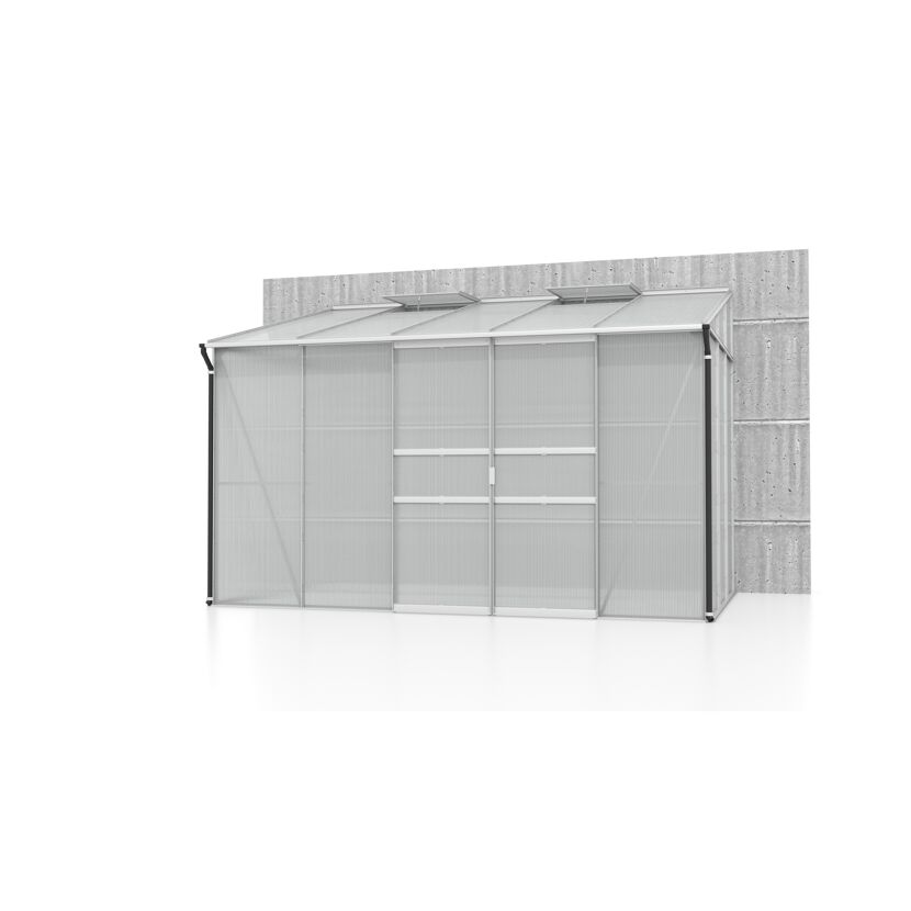 Gewächshaus Ida 6500 an Betonwand