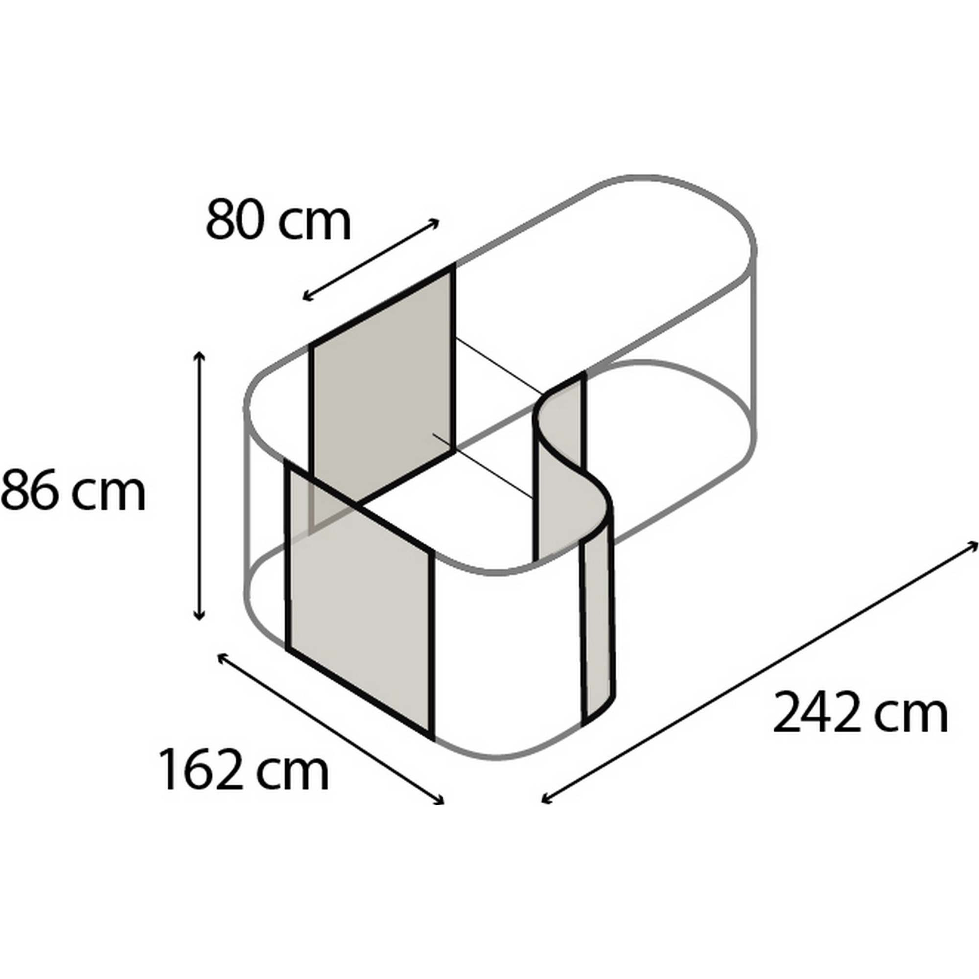 Hochbeet-Erweiterung 'Vita 858 Curve' 80 x 86 cm aluminiumfarben + product picture