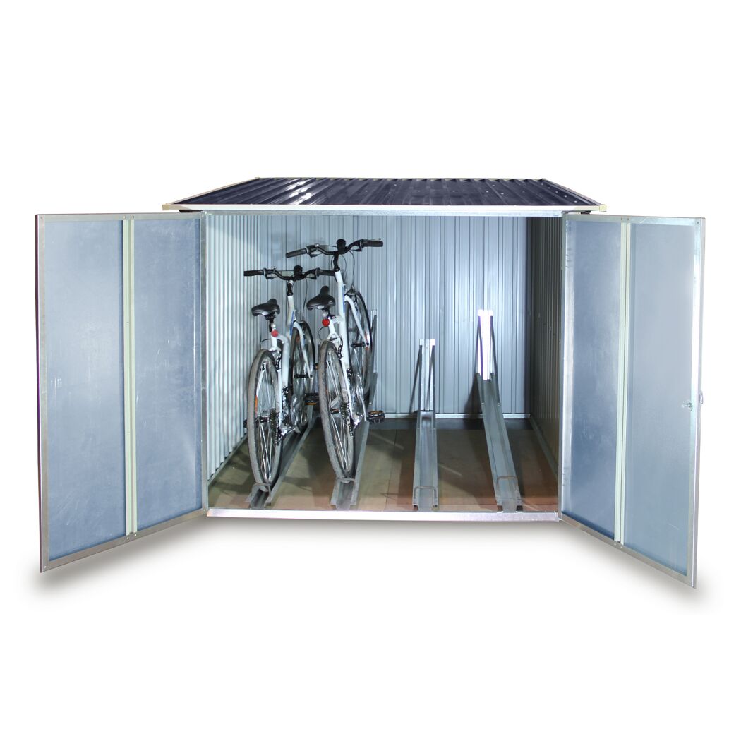 Metall-Fahrradbox mit zwei Fahrrädern