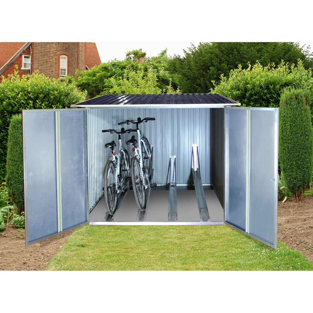 Metall-Fahrradbox mit zwei Fahrrädern