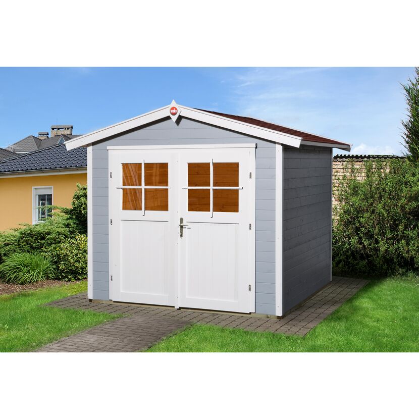Blockbohlenhaus 'Luna 2' grau