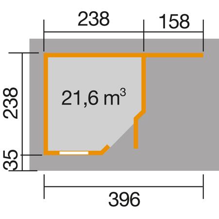 3. Bild von Gartenhaus '213 A' 396 x 238 cm, anthrazit