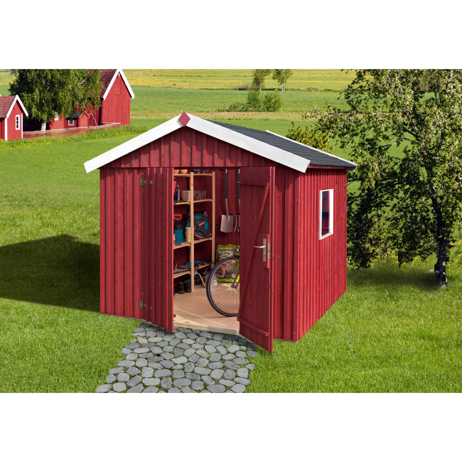 Bild von Gartenhaus 'Schwedenhaus' schwedenrot, Größe 3