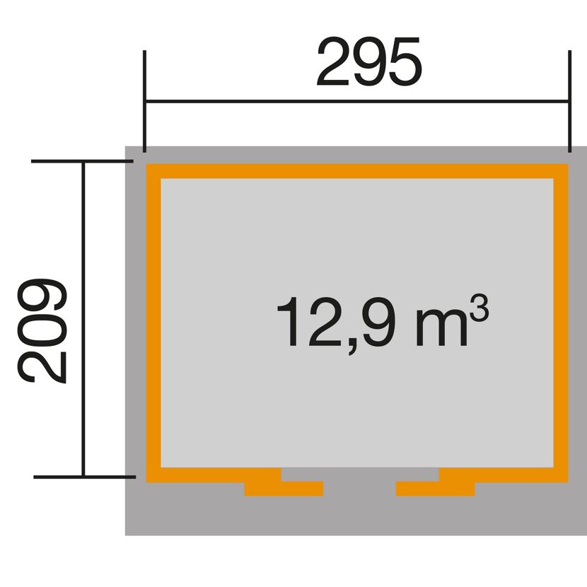 Schema Schiebetürhaus mit Maßen