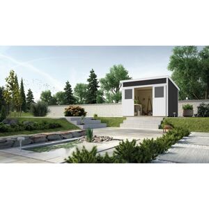 Gartenhaus Massivholz anthrazit 295 x 299 cm