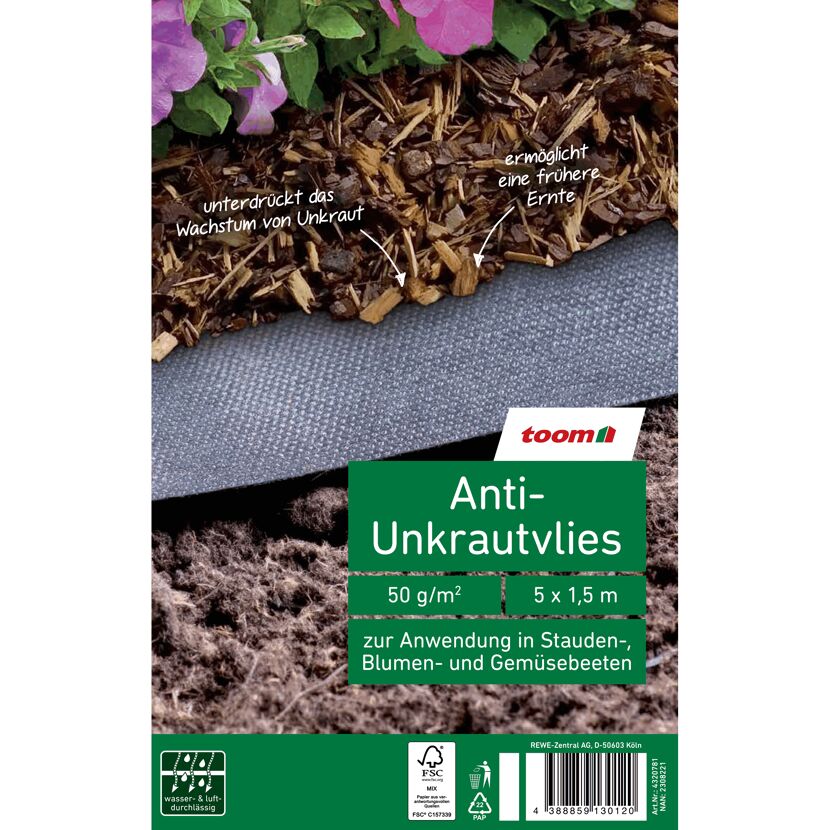 toom Anti-Unkrautvlies mit Rindenmulch