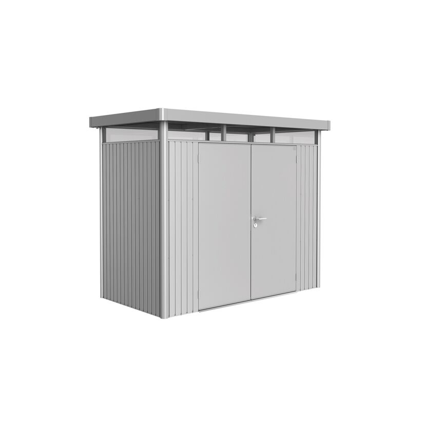 Gerätehaus 'HighLine H1' silbern Doppeltür 275 x 155 x 222 cm