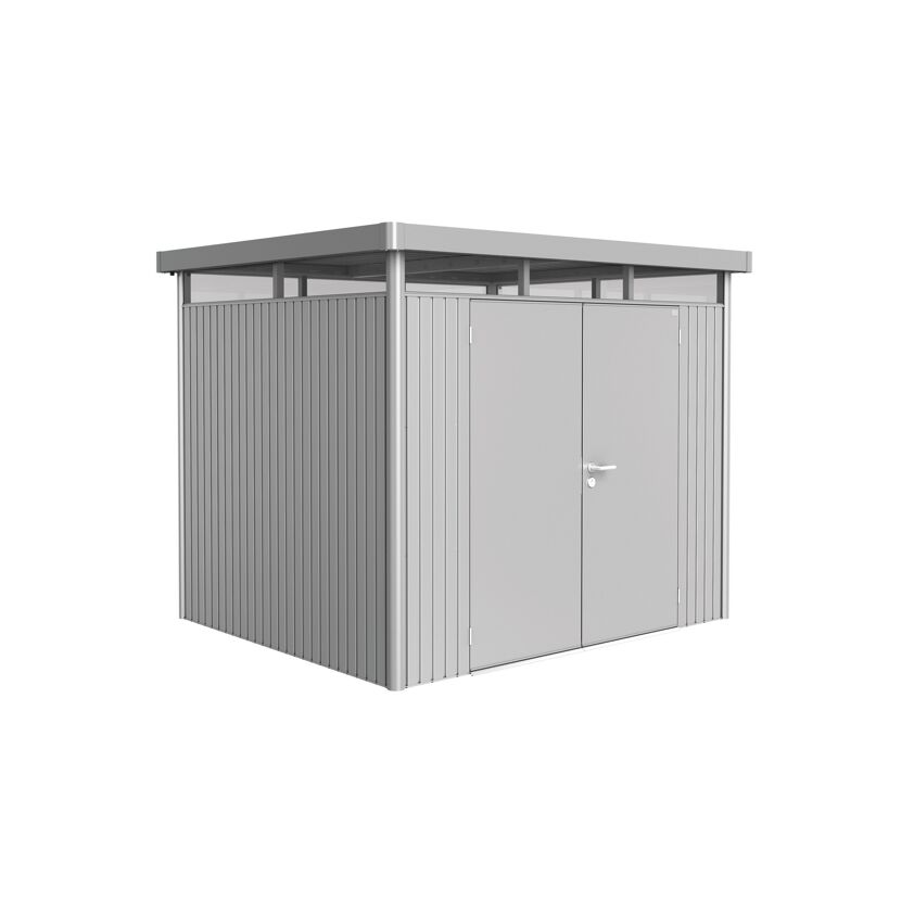 Gerätehaus 'HighLine H3' silbern Doppeltür 275 x 235 x 222 cm
