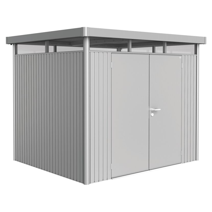 Gerätehaus 'HighLine H3' silbern Doppeltür 275 x 235 x 222 cm