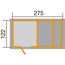 Abmessungen des Tabaluga Spielplatzes: 275 x 122 cm