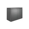 Graues Garten-Highboard mit Doppeltür