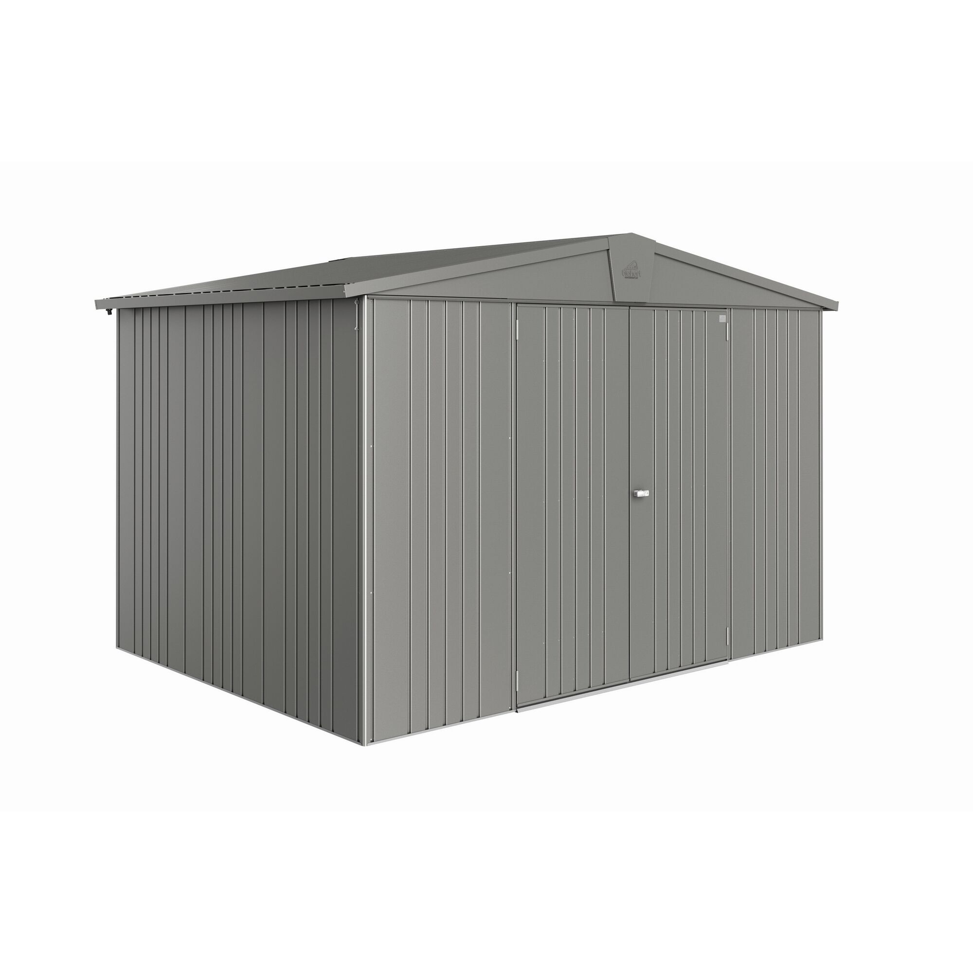 Graues Metall-Gerätehaus