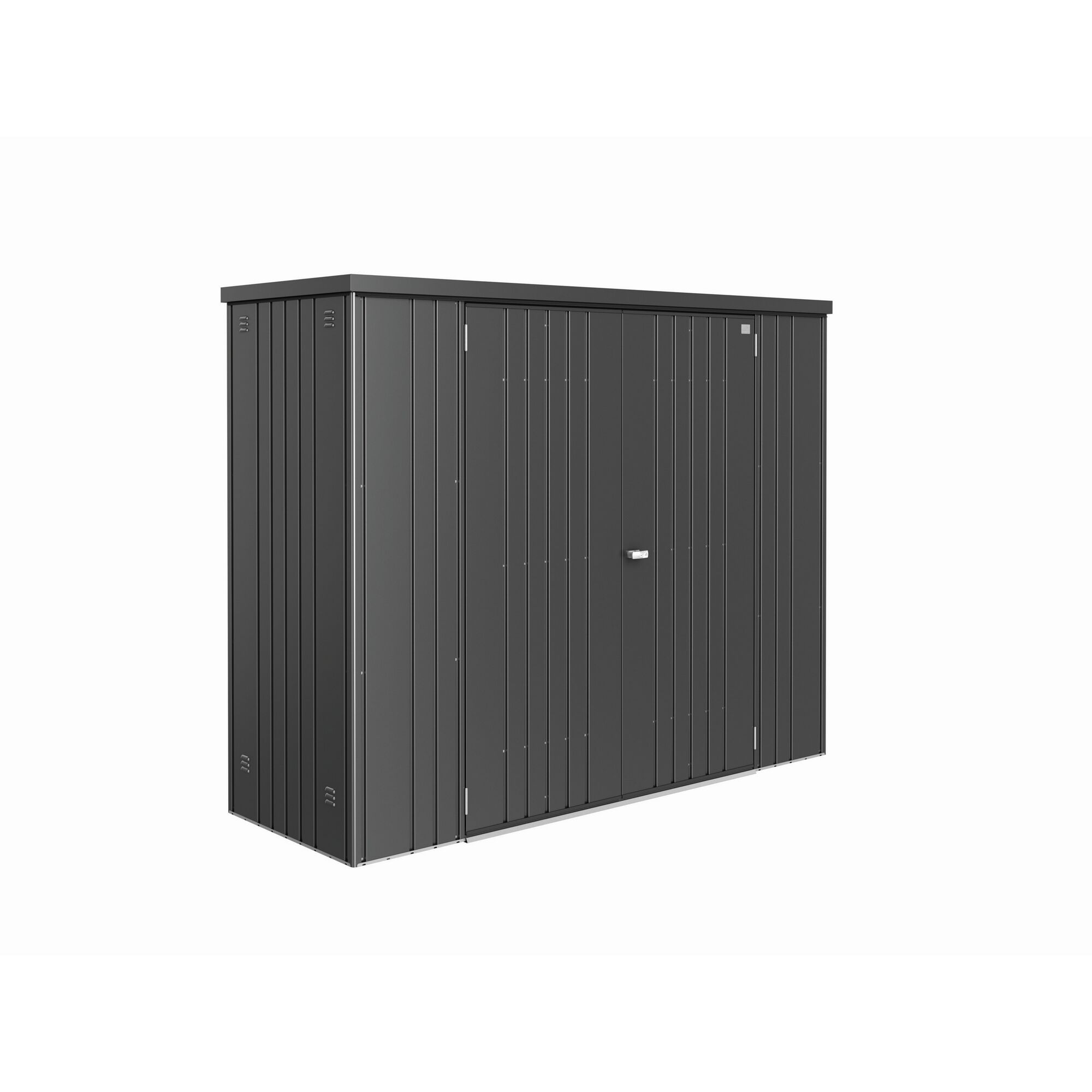 Dunkelgrauer Geräteschrank metallic, 227 x 83 cm