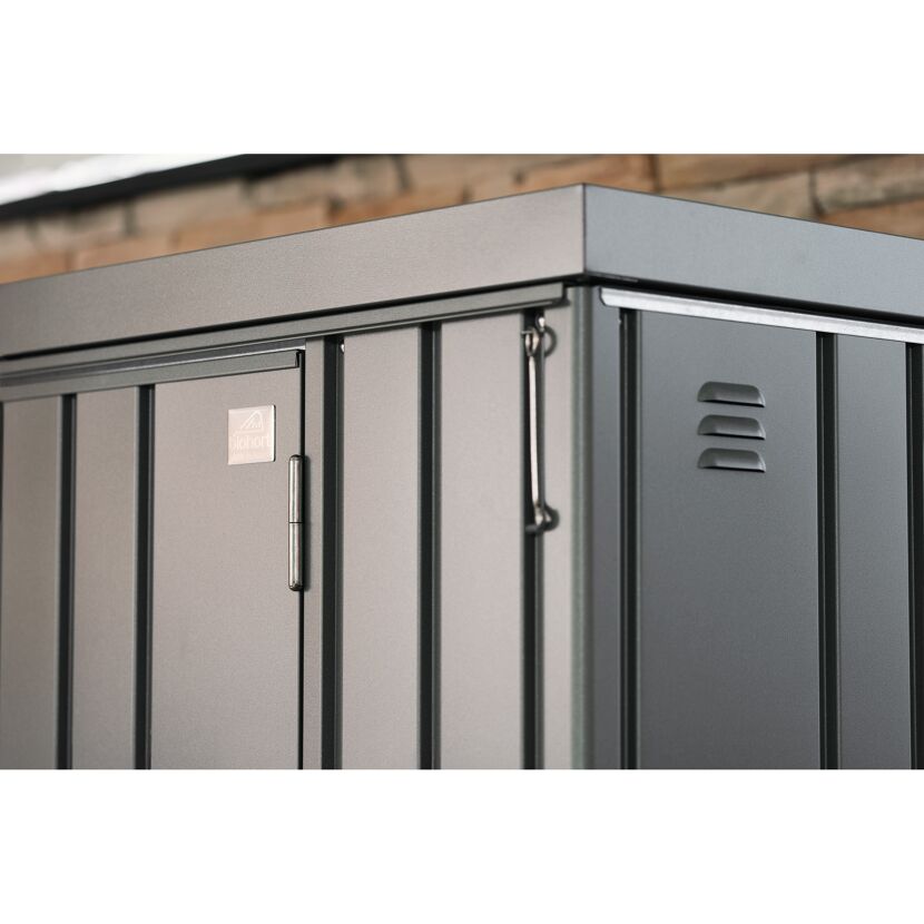 Detailansicht biohort Geräteschrank dunkelgrau metallic.