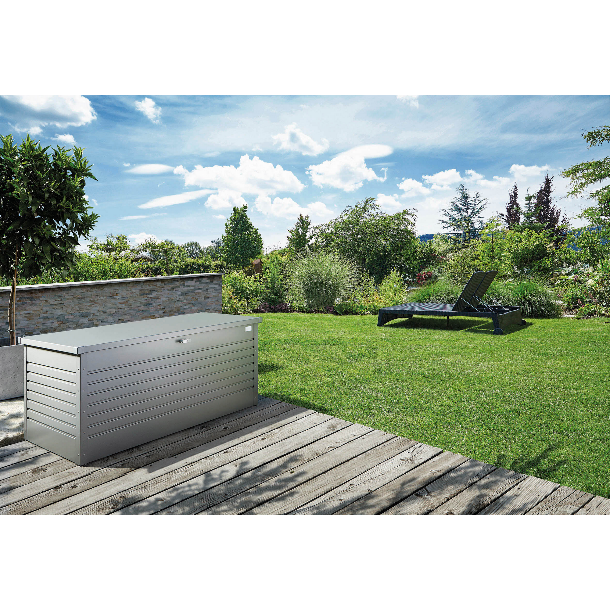 Aufbewahrungsbox 'FreizeitBox 180' quarzgrau metallic 181 x 79 x 71 cm