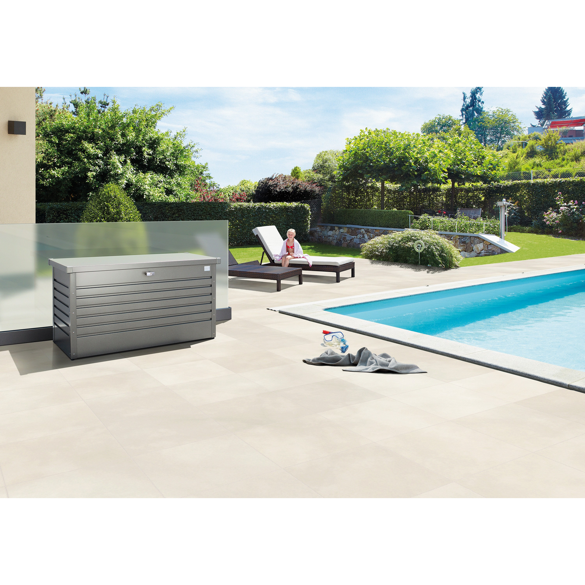 Gartenbox 'FreizeitBox 130' Stahl grau 134 x 71 x 62 cm