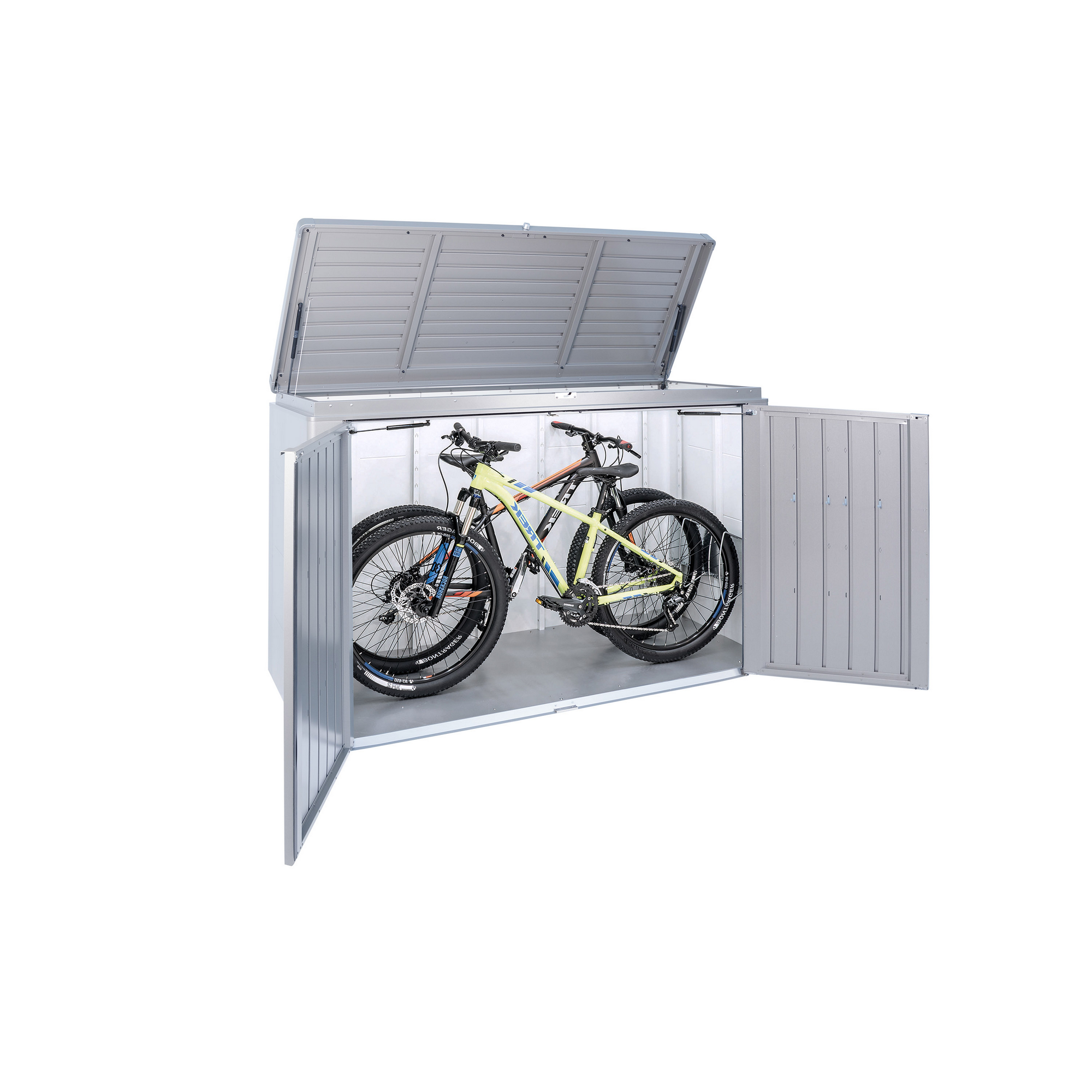 Gartenschrank 'HighBoard 200' silber metallic 200 x 84 x 127 cm