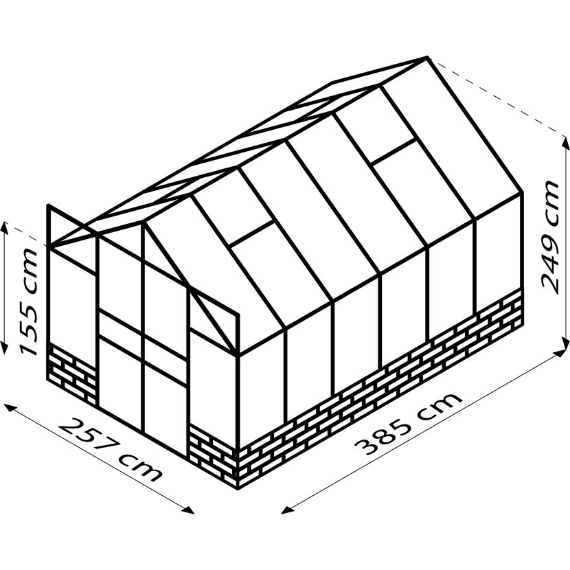 Gewächshaus Cassandra 9900 ESG schwarz mit Sockel